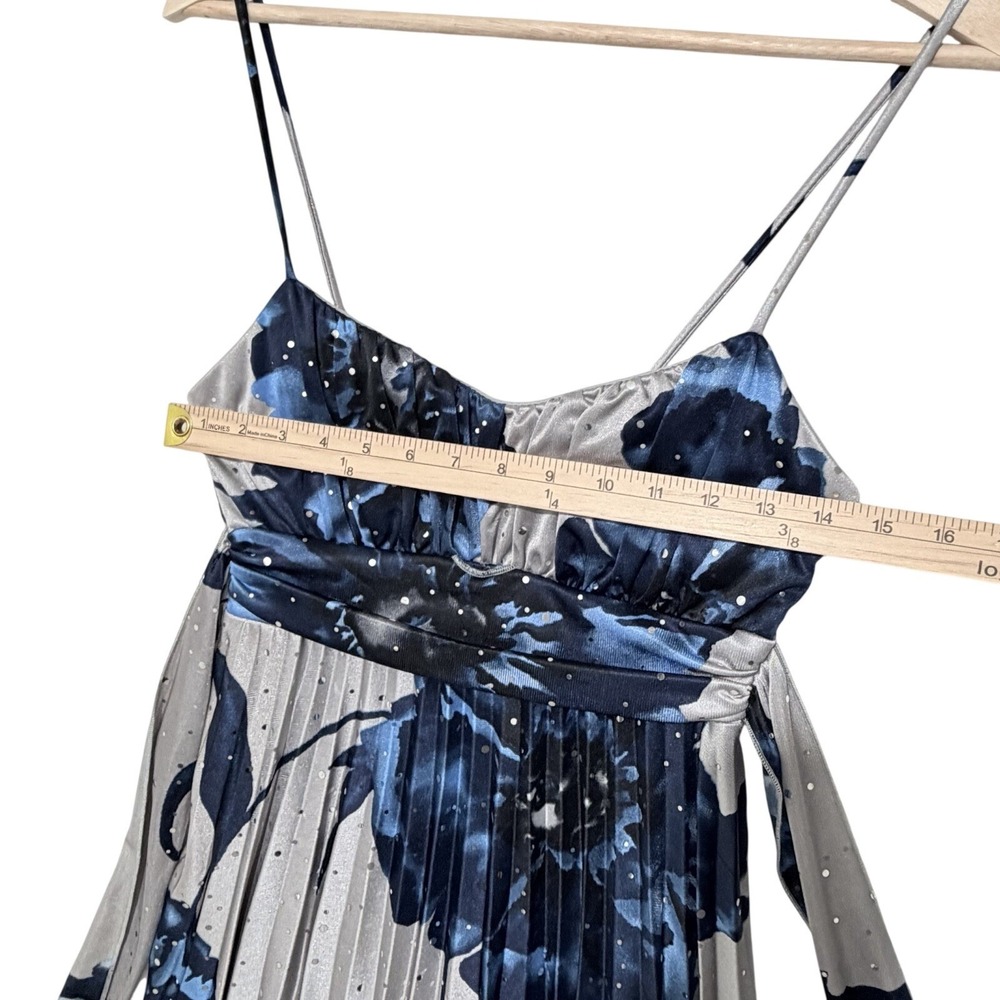 Y2K Babydoll Dress 5/6 Blue Black Celestial Fairycore Pleated‎ XS/S Prom Dance - Picture 6 of 10